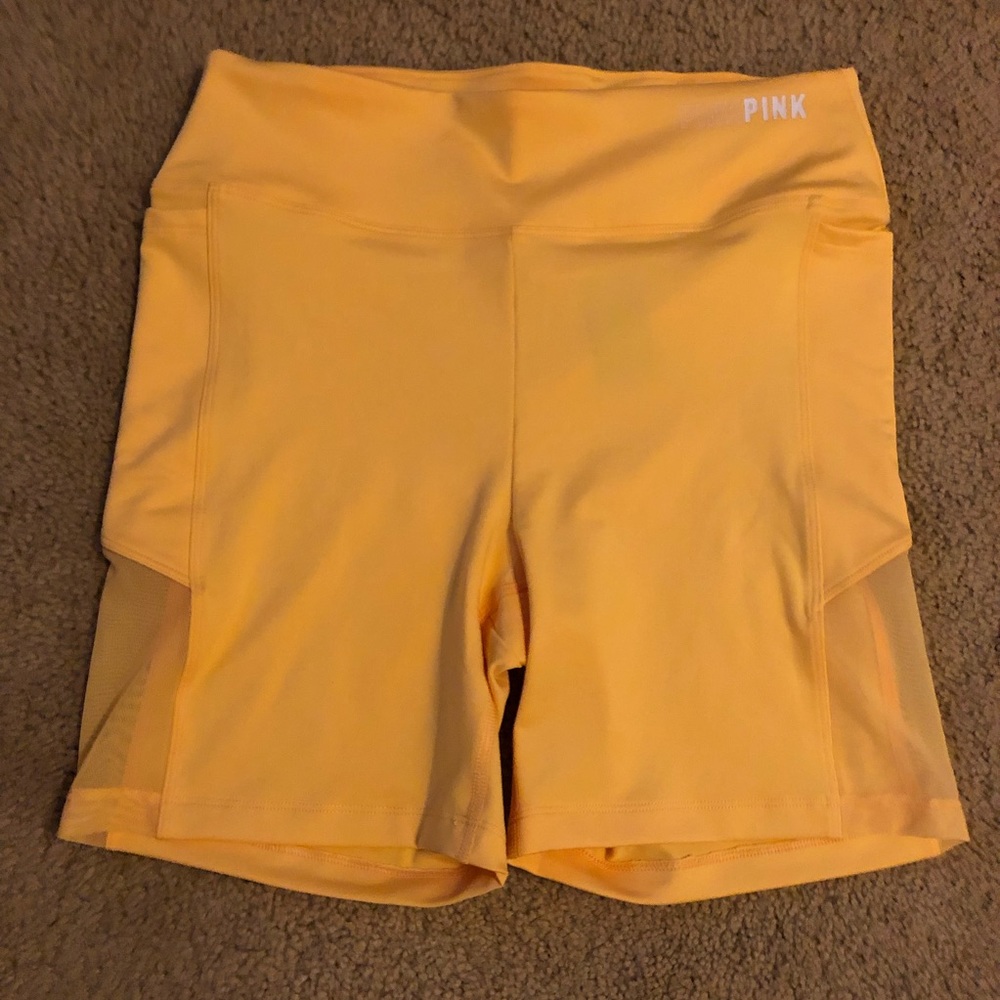 “Pink” brand bike shorts.